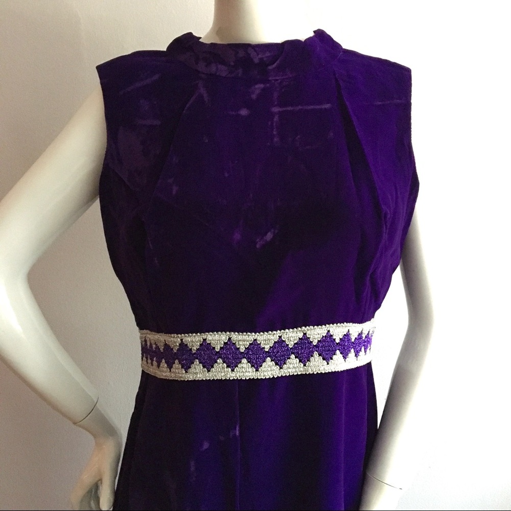 Vintage 1960s Velvet Mod Dress Gogo